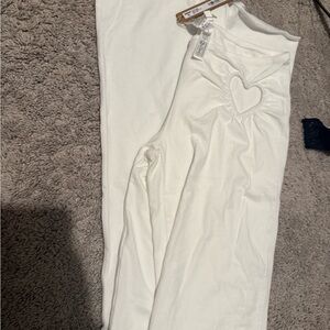 SKIMS White Heart Cut Out Pants with Unique Detail